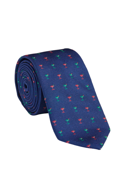 Holiday Martinis Woven Kennedy Tie Tie