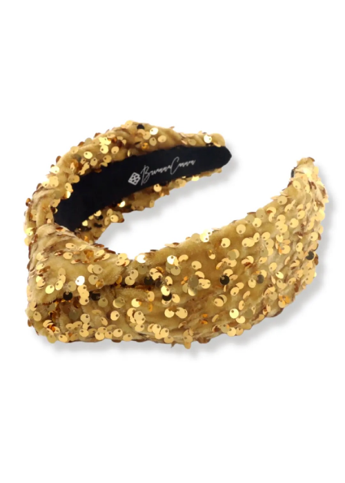 Gold Sequin Knotted Headband Hair