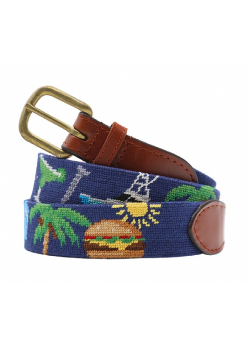 SMATHERS AND BRANSON MARGARITAVILLE NEEDLEPOINT BELT – The Navy Knot