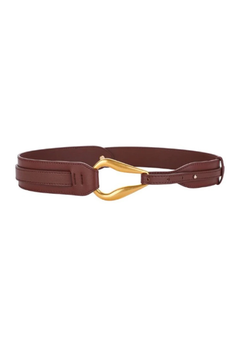 Brass Buckle Belt - Brown Belt