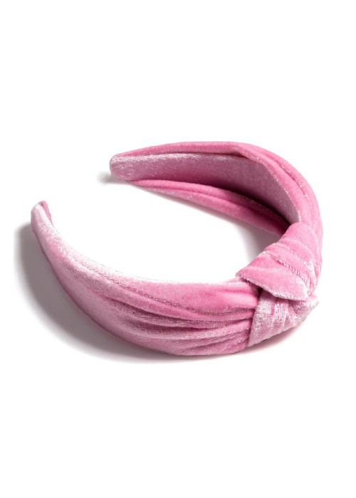 Velvet Knotted Headband - Pink Hair