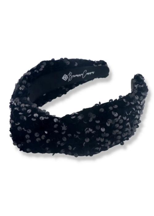Black Sequin Knotted Headband Hair