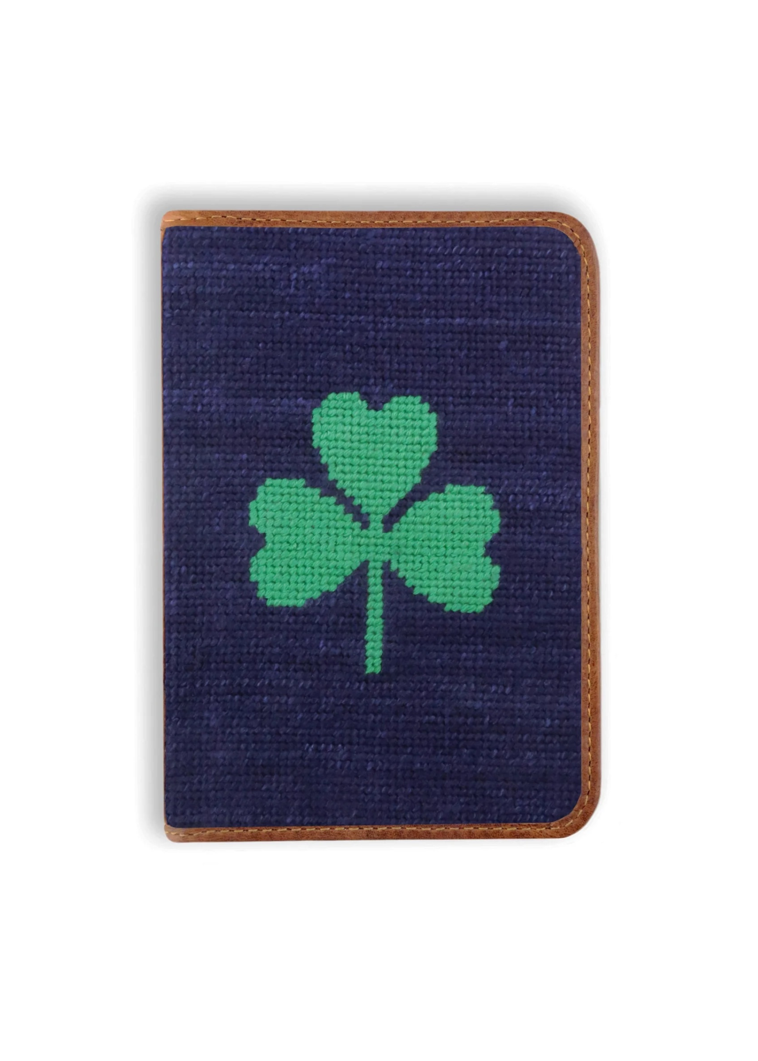 SMATHERS AND BRANSON SHAMROCK NEEDLEPOINT SCORECARD HOLDER The Navy Knot