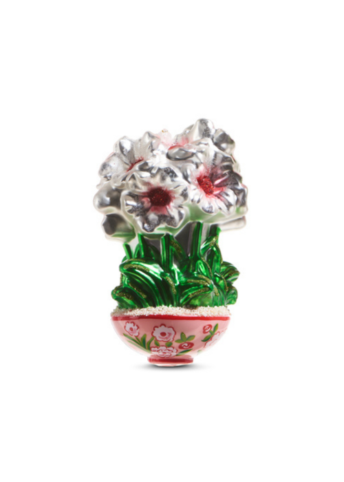 Potted Amaryllis Ornament White Ornament
