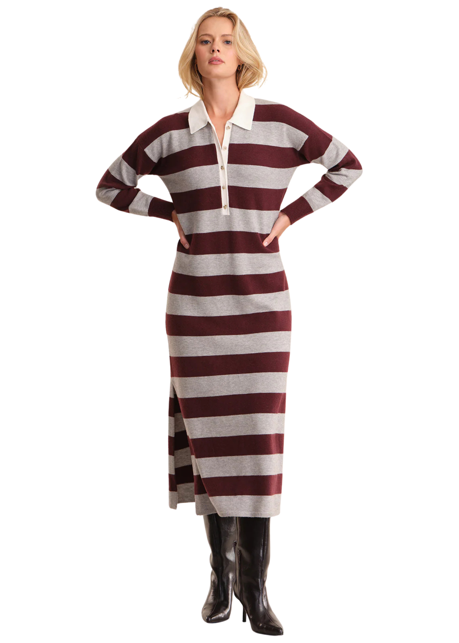 525 AMERICA RUTHIE RUGBY STRIPE MAXI DRESS Large 525 AMERICA RUTHIE RUGBY STRIPE MAXI DRESS Large
