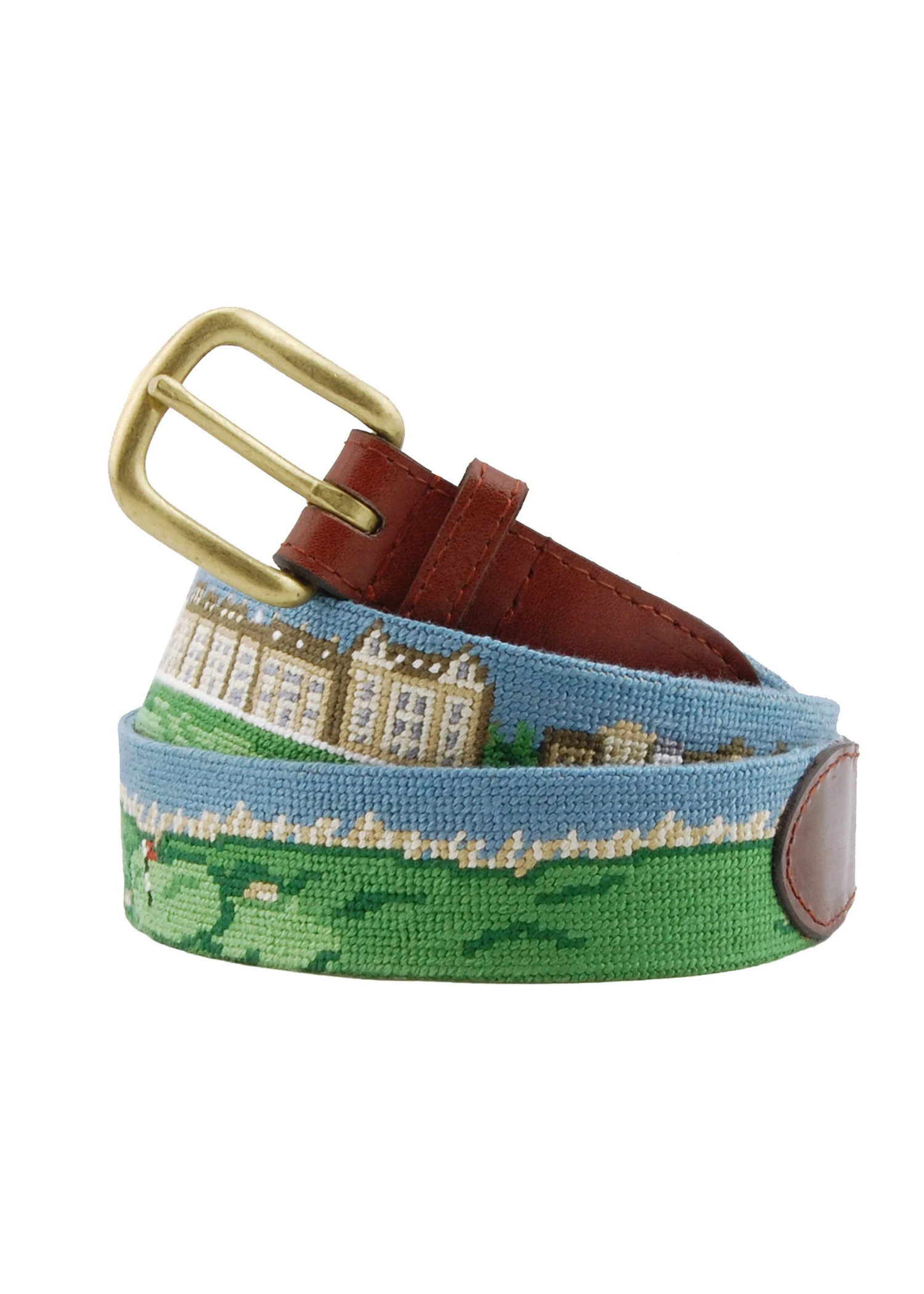 SMATHERS AND BRANSON ST ANDREWS SCENE NEEDLEPOINT BELT – The Navy Knot