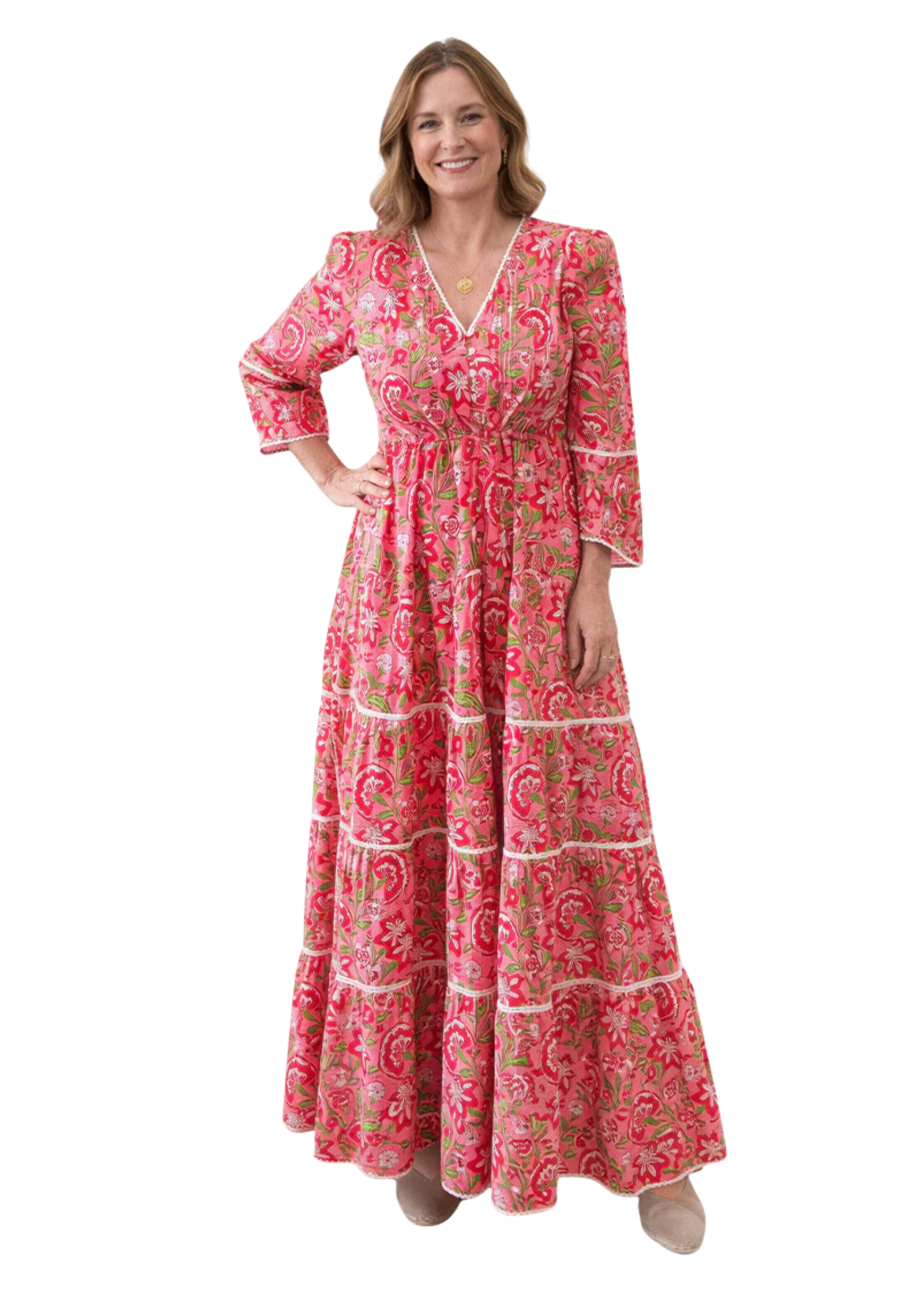 PINK CITY PRINTS MARIA DRESS Small