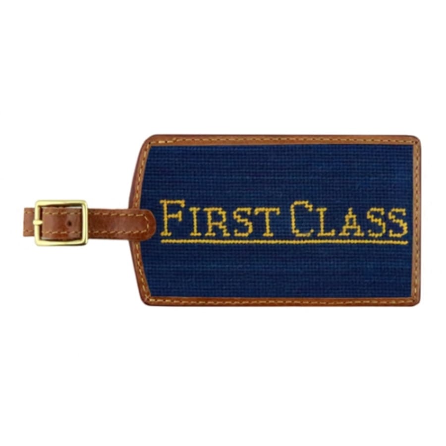 FIRST CLASS NEEDLEPOINT LUGGAGE TAG - bag