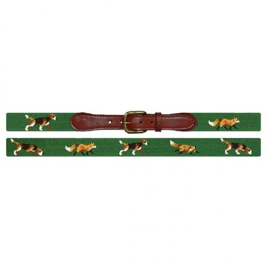 FOX AND HOUND NEEDLEPOINT BELT - The Navy Knot